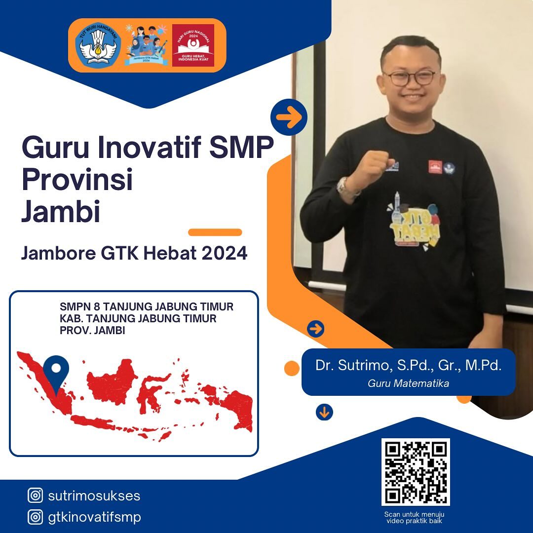 Dr. Sutrimo, S.Pd., Gr., M.Pd, Terbaik 1 Nasional SMP Inovatif