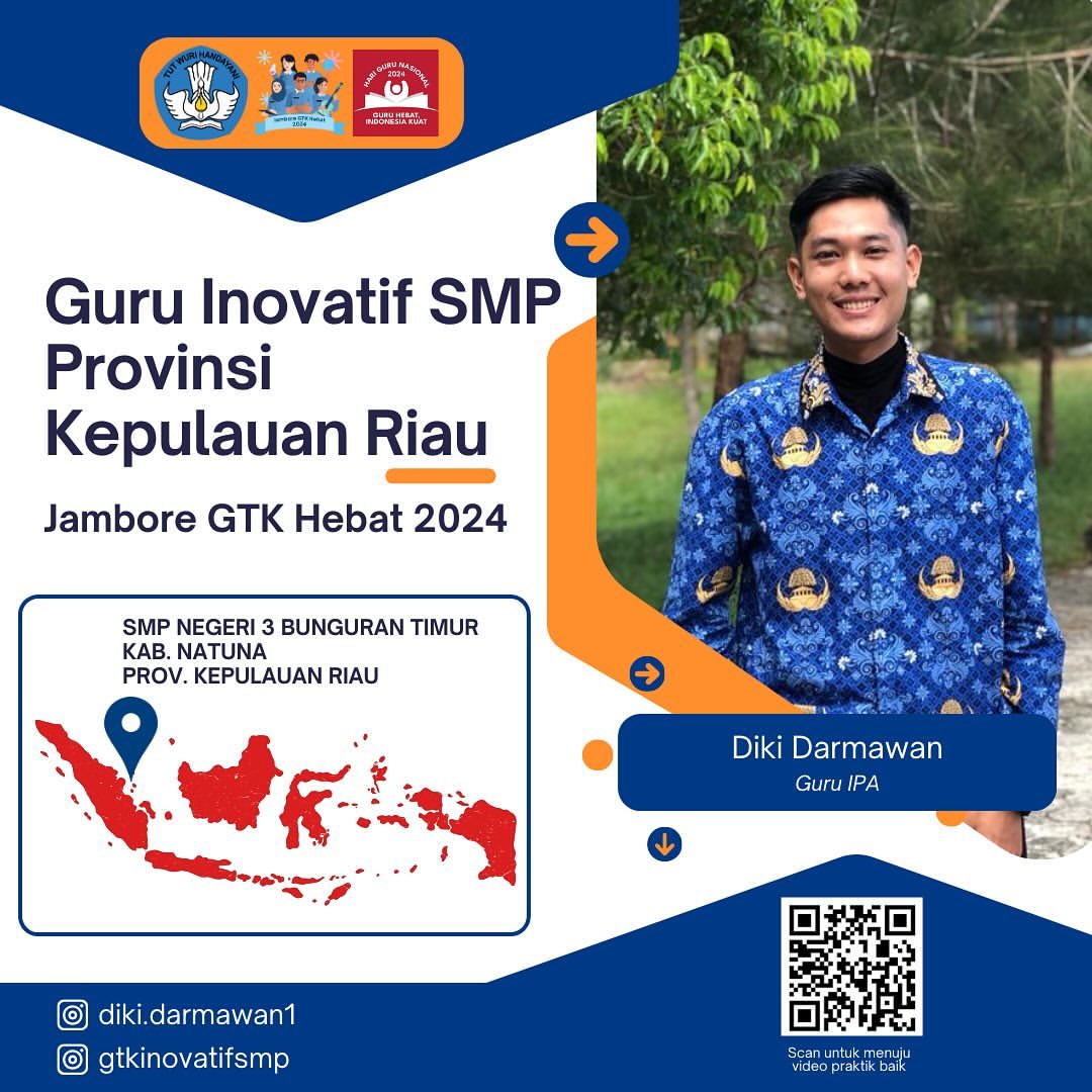 Diki Darmawan, S.Pd. (Kepulauan Riau) - Finalis GTK Hebat 2024, SMP Inovatif.