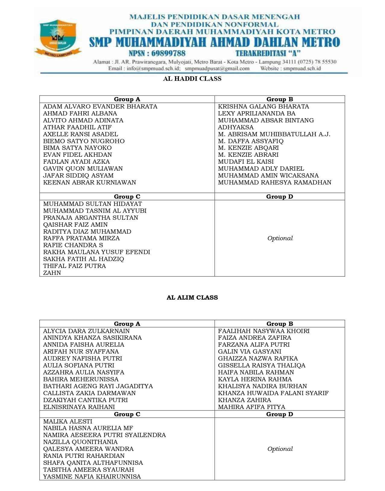 Jadwal Ujian